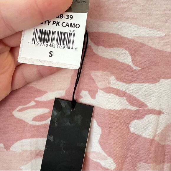 NWT Monrow Camo Babydoll Tee in Pink S - Picture 4 of 6
